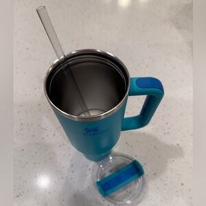 40oz Stanley Teal Travel Mug with Handle and Straw